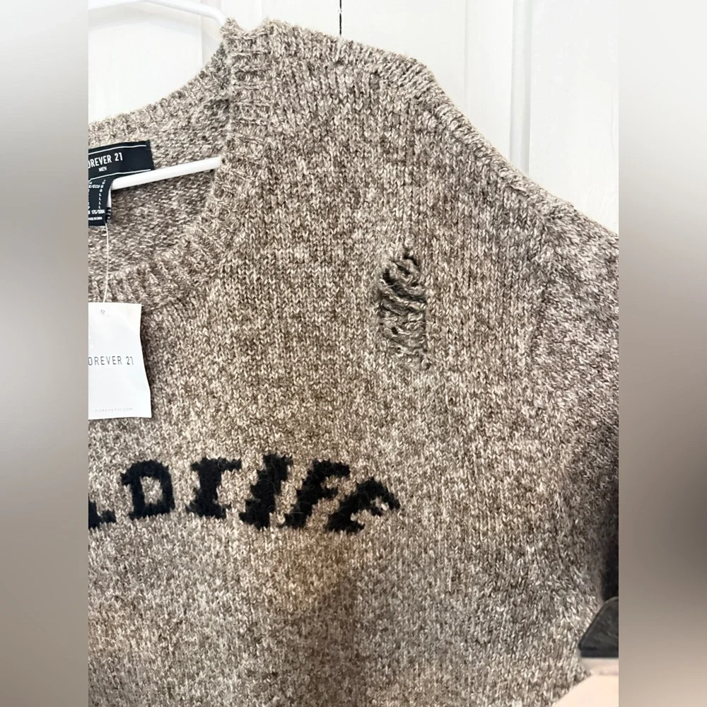 NWT Forever 21 Men's Tan/Brown Oversized Wildlife sweater size large